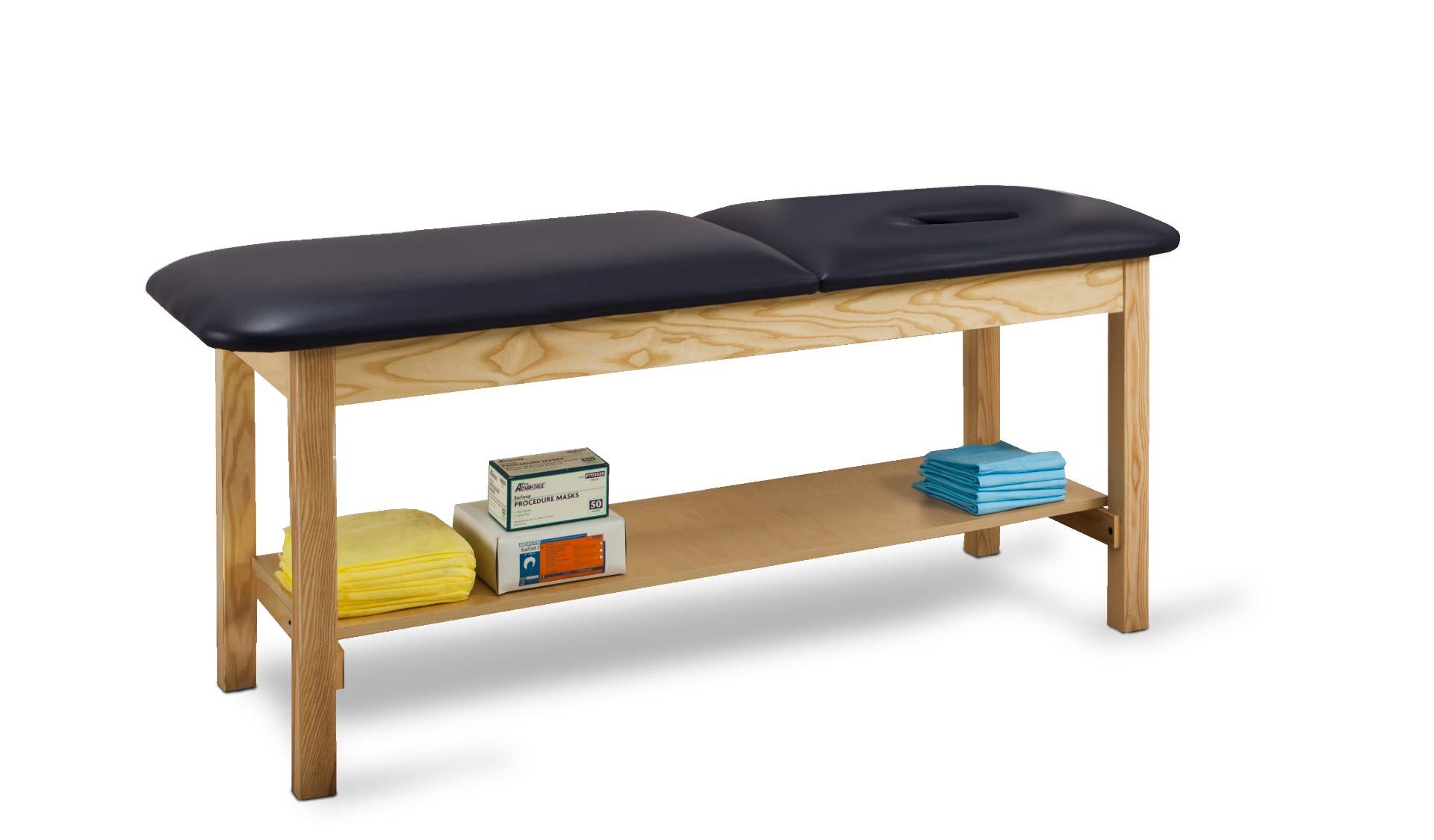 Clinton™1020ClassicSeriesStraightLineTreatmentTablewithAdjustableBack/Shelf/Nosehole,Length72&Width30