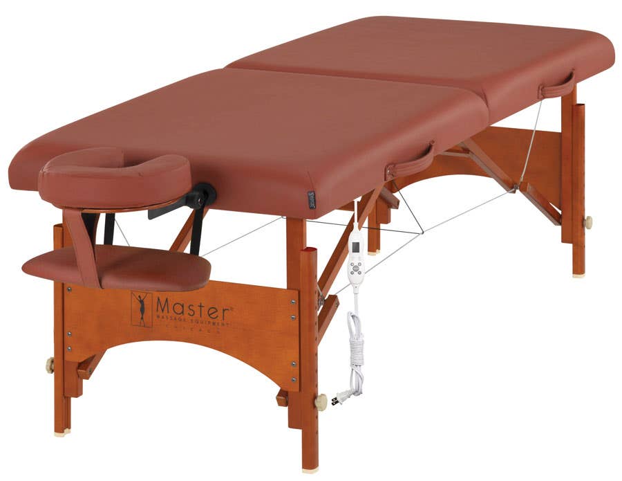 Master®MassageEquipment28FairlanePortableMassageTablewithTherma-Top®PackageCinnamon