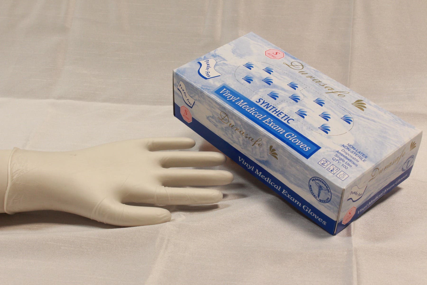 Durasafe Synthetic Vinyl Medical Exam Gloves - Latex-Free - 100/box