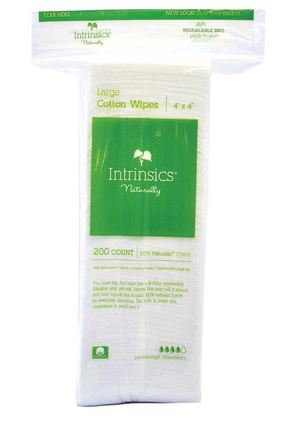 IntrinsicsLargeCottonWipes-FacialWipes-4x4-200Count