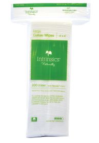 Intrinsics Large Cotton Wipes - Facial Wipes - 4 x 4 - 200 Count