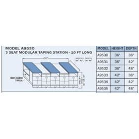 Proteam 3 Person Taping Table 10L X 36H X 42D