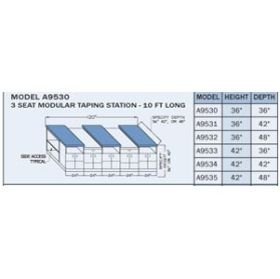 Proteam 3 Person Taping Table 10L X 42H X 48D
