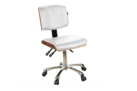 Silverfox Stool with Back, 1071 White