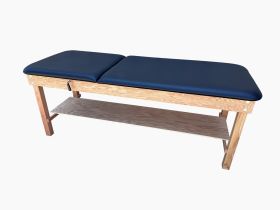 Treatment Table 30” x 78”/ Natural Wood W/Lift Back and Shelf-Black