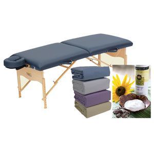 NRG® Massage Essentials Package - Portable Massage Table, Sheets & Lotion