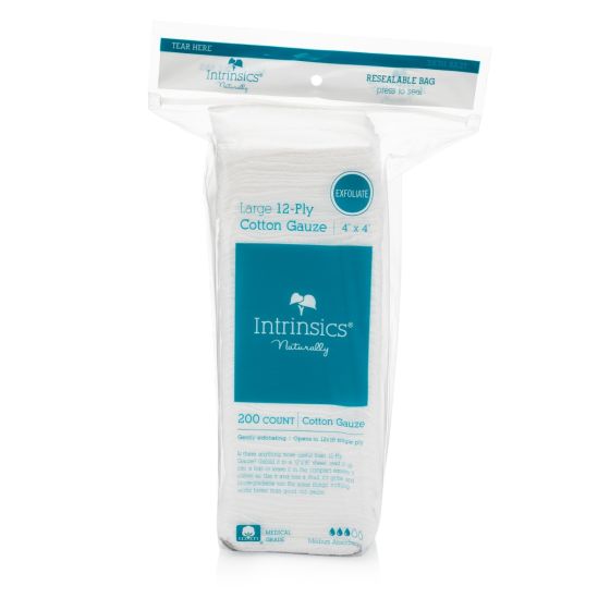Intrinsics Large 4 x 4 Cotton 12-Ply Gauze - 200 Pack