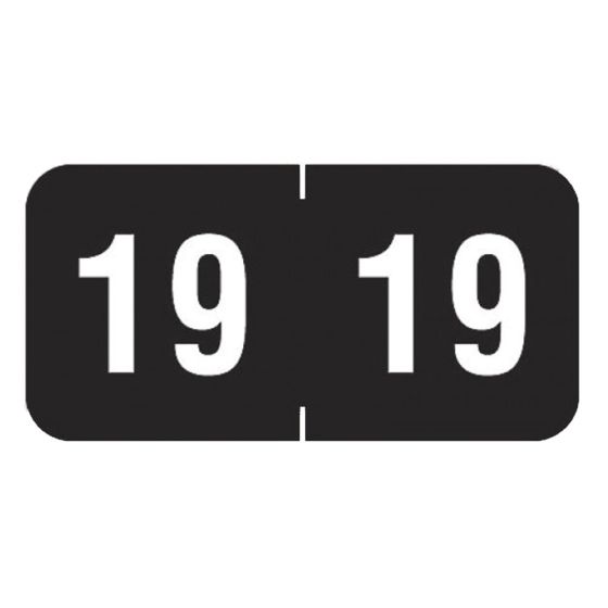 Smead 2019 Match YearBand End Tabs, Black/White - 500/pkg