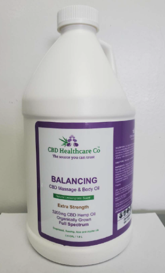 H&S CBD Healthcare Company™ Balancing CBD Massage & Body Oil with Lemongrass - 50mg/oz Full-Spectrum