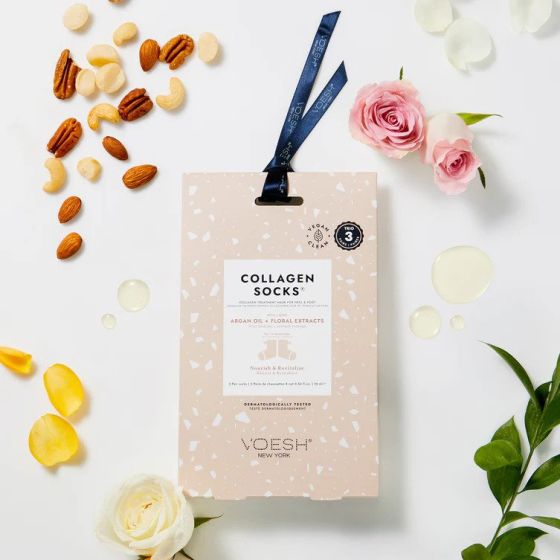 VOESH® Collagen Socks Trio  Argan Oil & Floral Extract 3 Pack