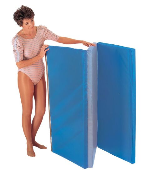 Folding Floor Mat 4'W X 8'L X 2H Blue/Gray