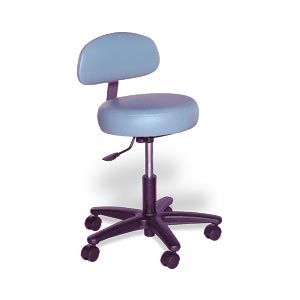 Doctor Stool W/Back Support 18-23 Adj H Black