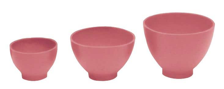 RubberMixingBowlsPink,SetOf3