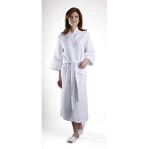 WaffleWeaveKimonoWhite/67%Cotton33%Poly