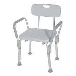 Bath Bench with Back and Removable Padded Arms - 300 lbs weight capacity - Each