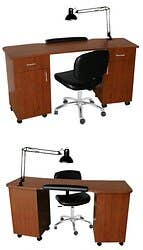Collins QSE Nail Table with Two Cabinets