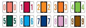 Laminated Numeric Labels, Tab/Smead Bccrn Match