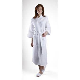 Waffle Weave Kimono White / 67% Cotton 33% Poly